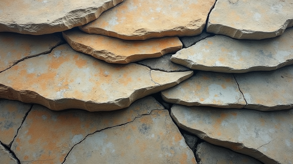Abstract representation of strength and resilience with layered stone textures